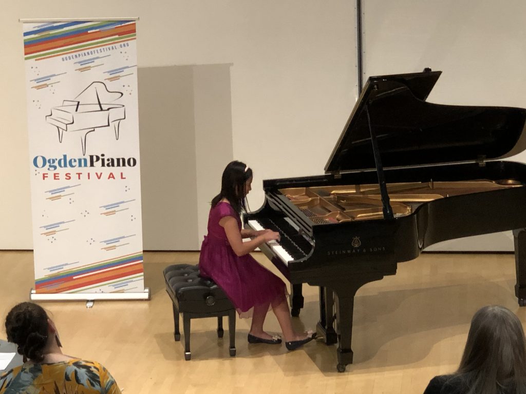 Annie Jia Performing on Steinway Grand Piano