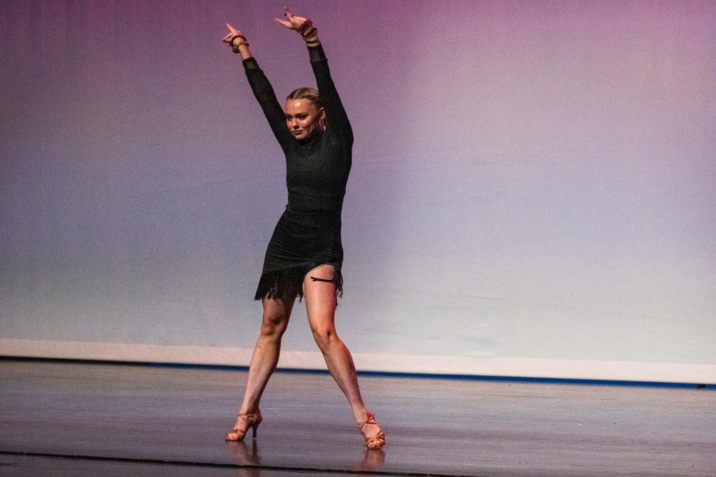 Annika Baker dancing on stage. 