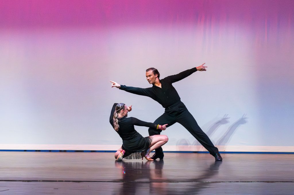 Anika Baker and Tanner Cole Perform a Latin Dance. 